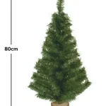 Arbolito De Navidad Mini 0,80mts Con Base De Tronco Natural