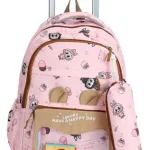 Mochila Carrito Escolar + Cartuchera La Bubu Base Reforzada