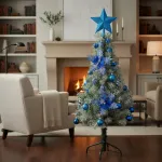 Arbol Navidad Tronador Slim Nevado 1,20mt + Kit Decoracion