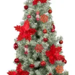 Arbol Navidad Tronador Slim Nevado 1,80mt + Kit Decoracion