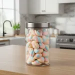 Frasco Vidrio Hermetico Cocina Transparente Tapa Acero 750ml