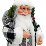 Papa Noel Muñeco De Navidad Adorno Decoracion Color Gris