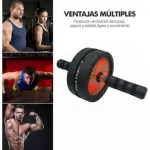 Rueda Para Abdominales + Mini Mat Antideslizante Color Negro