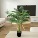 Planta Artificial Con Maceta Palmera Areca 80cm Color Verde
