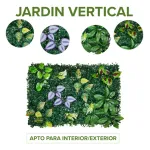 Jardín Vertical Artificial Flores Interior Exterior 40x60