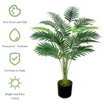Planta Artificial Con Maceta Palmera Areca 80cm Color Verde