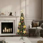Arbol Navidad Tronador Slim Verde 1,50mt + Kit Decoracion