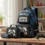 Mochilas Escolares 3 En 1 Cartuchera Lonchera Game Over Nene