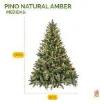 Arbol De Navidad Pino Natural Amber 1.50mts Base Metal