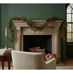 Guirnalda Navideña De Pino Muerdago Colgante Con Bayas Deco