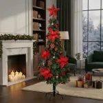 Arbol Navidad Tronador Slim Verde 1,50mt + Kit Decoracion