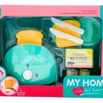 Tostadora Con Accesorios Juguete Con Mecanismo Real Cocina Color Agua