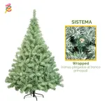 Árbol De Navidad Montañes Deluxe Nevado 1.80mts Base Metal