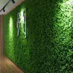 Jardin Vertical Artificial Muro Verde Panel Frondoso Plantas Color Verde/blanco