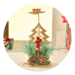 Candelabro Porta Velas Metalicos Decorativos Navidad 15cm Color Dorado