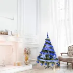Arbol De Navidad Tronador Lujo 1,20mts Pino Decorado Azul