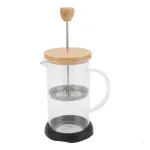 Cafetera De Embolo 600ml Prensa Francesa De Vidrio Y Madera