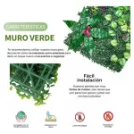 Jardín Vertical Cesped Artificial Flores Muro Verde 40x60
