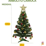 Arbol De Navidad Decorado Arbolito 1.20m Pino Carioca