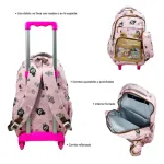 Mochila Carrito Escolar + Cartuchera La Bubu Base Reforzada