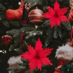 Flor 25cm Rojo Arbol De Navidad Adornos Decoracion X4u