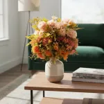 Ramo Crisantemos Flores Artificiales 30cm Decoración X1