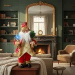 Papa Noel 35cm Muñeco Navideño Decoracion Con Luz Y Sonido Color Rojo