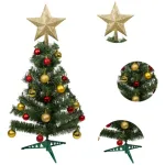 Arbol Navidad Carioca Verde 0,90mt + Kit Decoracion Rojo/oro