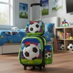 Mochila Carrito Espalda Escolar 2 En 1 Canopla Lunchera Luz