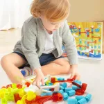 Laberinto Bolitas Expreso Polar 88 Piezas Didáctico Plástico Niños 2-8 Años Rojo