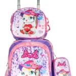 Mochila Carrito Espalda Escolar 2 En 1 Canopla Lunchera Luz