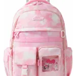 Mochila Escolar Infantil Carrito Con Ruedas Kawaii Flores