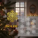 Adorno Colgante Copo De Nieve Decoración Arbol Navidad X10u