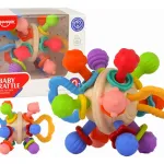 Sonajero Mordedor De Silicona Mordillo Bebé Para Dentición Color Azul Laberinto