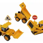 Set De Construcción Autos De Juguete Gruas X3 Maquinas