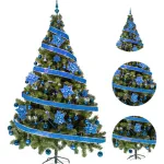 Arbol De Navidad Tronador Lujo 2,10mts Pino Decorado Azul