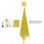 Arbol De Navidad Cono + Puntal Estrella Adorno Navideño 95cm