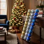 Adornos Navideños Tubo Bolas De Navidad 5cm X9 Unidades