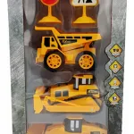 Set De Construcción Autos De Juguete Gruas X3 Maquinas