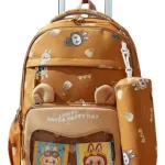 Mochila Carrito Escolar + Cartuchera La Bubu Base Reforzada