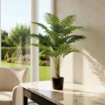 Planta Artificial Con Maceta Palmera Areca 80cm Color Verde