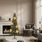 Arbol De Navidad Decorado Slim Verde 1,80mt + Kit Decoracion