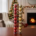 Adornos Navideños Tubo Bolas De Navidad 5cm X9 Unidades
