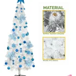 Arbol Navidad Tronador Slim Blanco 1,80mt + Kit 41 Deco Azul