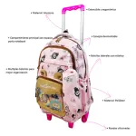 Mochila Carrito Escolar + Cartuchera La Bubu Base Reforzada