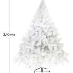 Arbolito De Navidad Blanco Montañes Deluxe 2,10mts Pie Metal