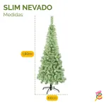 Árbol De Navidad Tronador Slim Nevado 1.80mts Base Metal