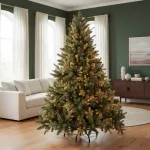Arbol De Navidad Pino Natural Amber 1.50mts Base Metal
