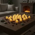 Pack X24 Velita Luz Led Calida Pilas Incluidas Decoracion