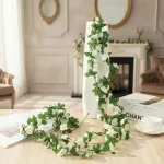 Flores Artificiales Guirnalda Guía De Rosa Enredadera 2.4m